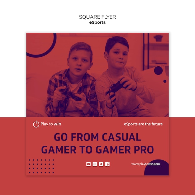 PSD gratuit modèle de flyer carré concept esports