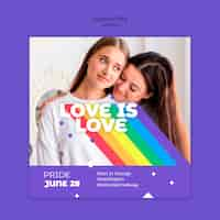 PSD gratuit modèle de flyer carré concept gay prinde