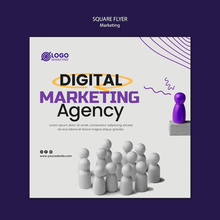 PSD gratuit modèle de flyer carré de concept marketing