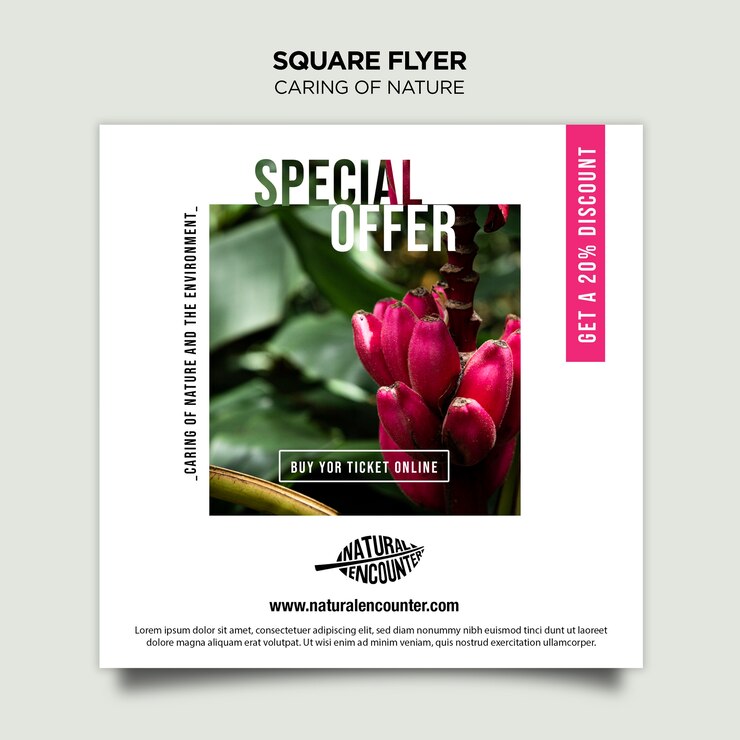 PSD gratuit modèle de flyer carré concept nature