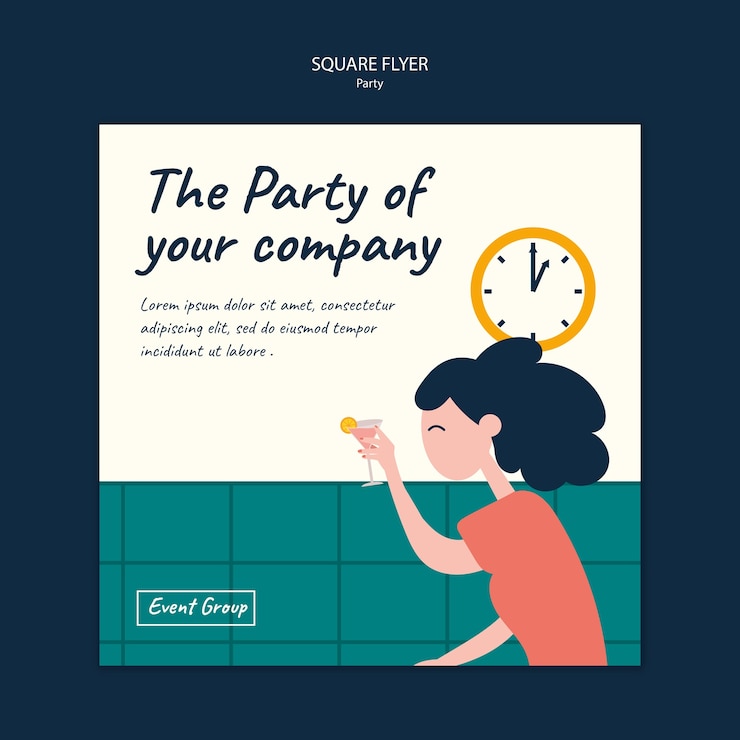 PSD gratuit modèle de flyer carré de divertissement de fête