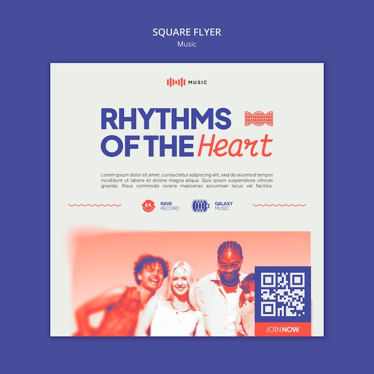 PSD gratuit modèle de flyer carré de divertissement musical