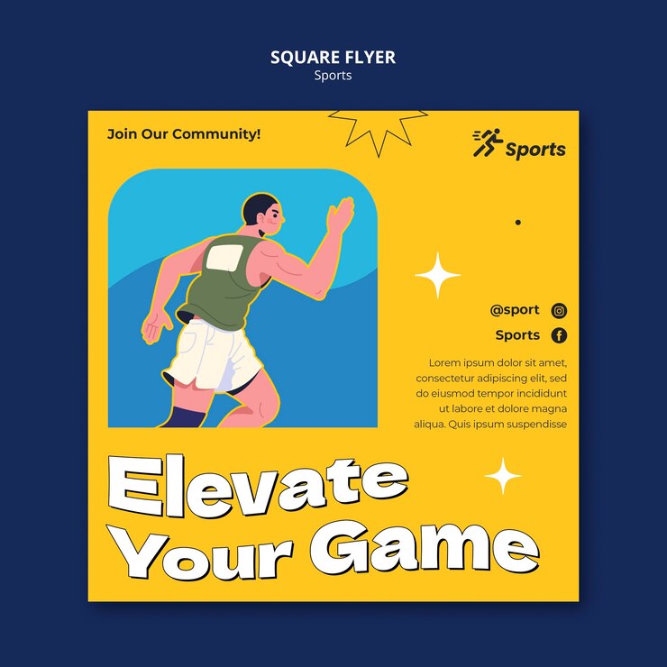 PSD gratuit modèle de flyer carré d'entraînement sportif
