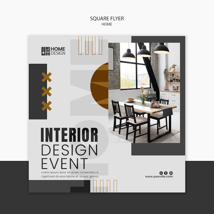 PSD gratuit modèle de flyer carré maison minimaliste