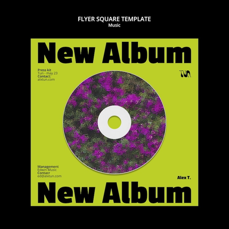PSD gratuit modèle de flyer carré pour un événement musical