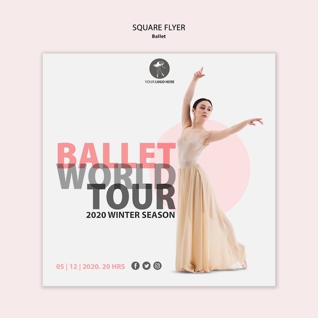 Modèle De Flyer Carré Pour La Performance Du Ballet