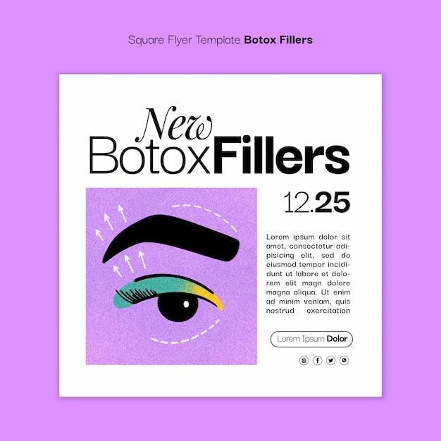 Modèle De Flyer Carré De Remplissage De Botox Texturé