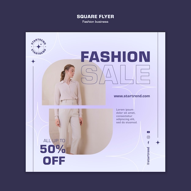 PSD gratuit modèle de flyer carré de vente de mode