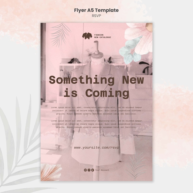 PSD gratuit modèle de flyer de carte rsvp floral