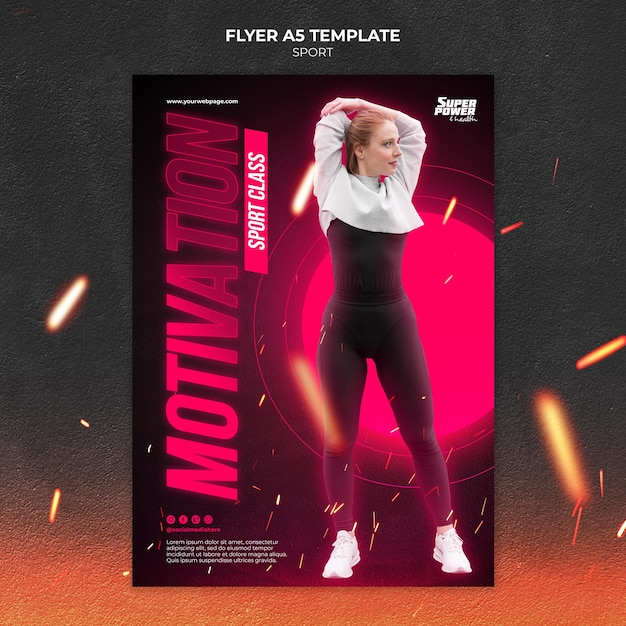 Modèle de flyer de classe de sport