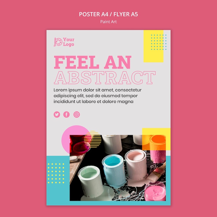 PSD gratuit modèle de flyer de concept d'art de peinture