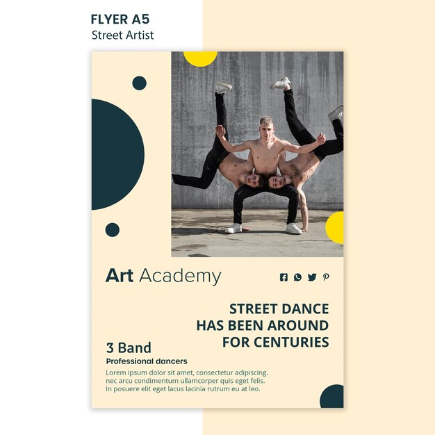 Modèle de flyer de concept d'artiste de rue
