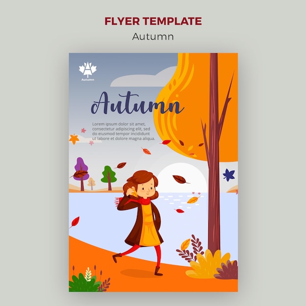 PSD gratuit modèle de flyer concept automne