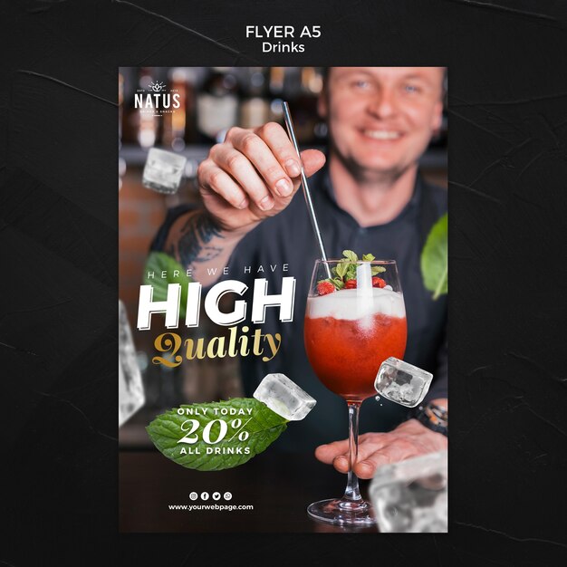 Modèle de flyer de concept de boissons