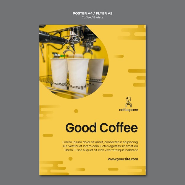 Modèle de flyer de concept de café