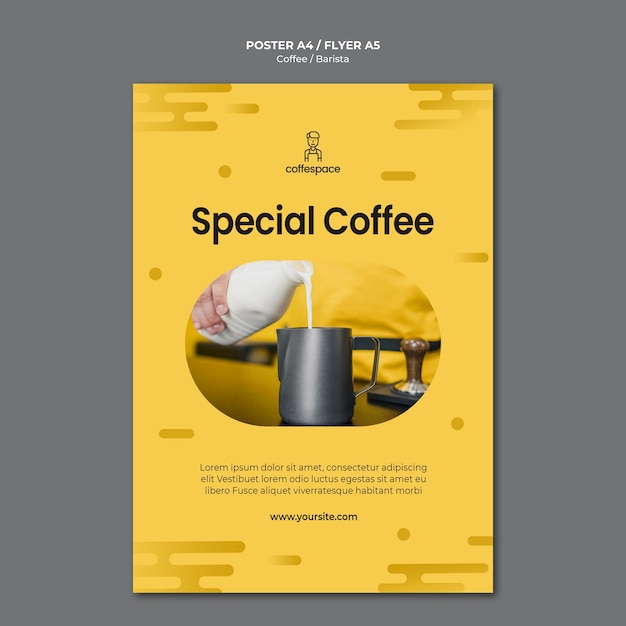 Modèle de flyer de concept de café