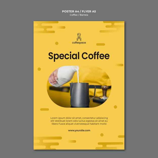 Modèle de flyer de concept de café