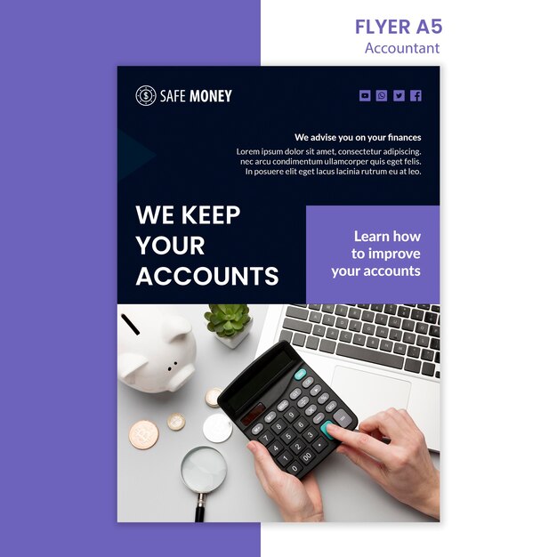 Modèle de flyer de concept comptable