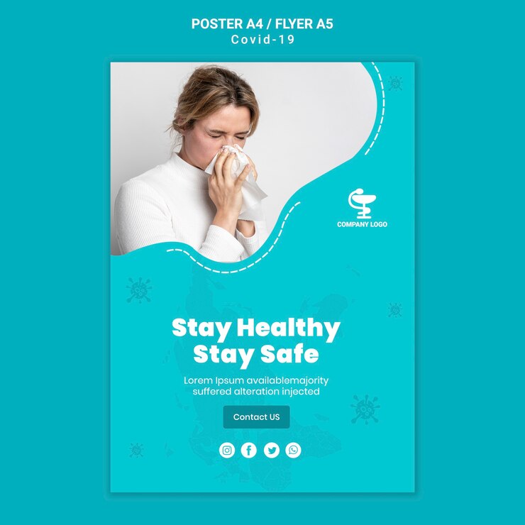 PSD gratuit modèle de flyer de concept covid19