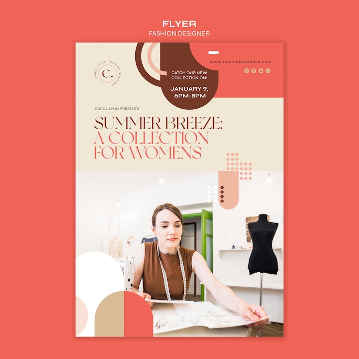 PSD gratuit modèle de flyer de concept de créateur de mode