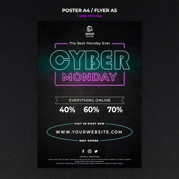 Modèle De Flyer Concept Cyber Lundi