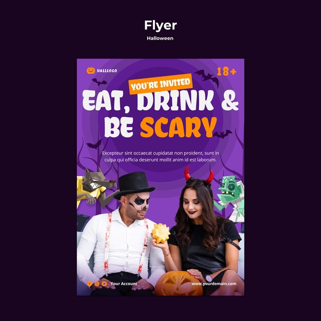 Modèle de flyer de concept Halloween