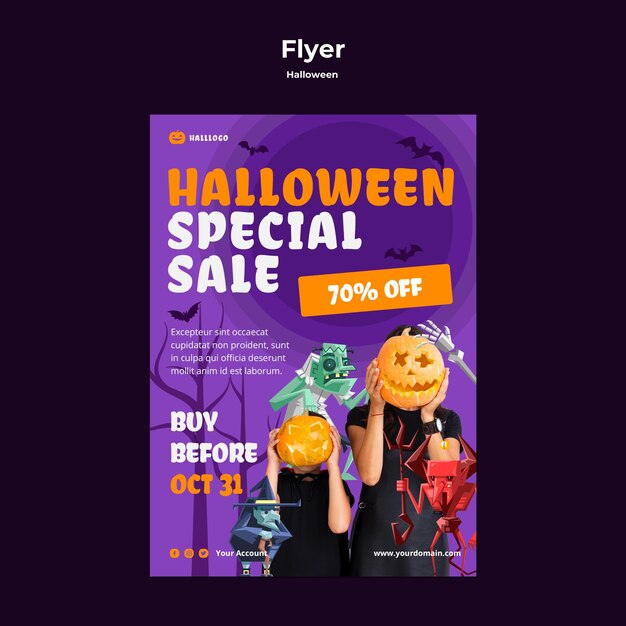 Modèle de flyer de concept Halloween