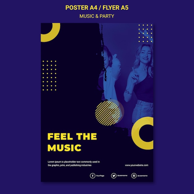 Modèle De Flyer De Concept De Musique Et De Fête