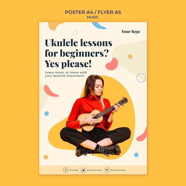 PSD gratuit modèle de flyer de concept de musique