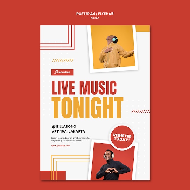 PSD gratuit modèle de flyer de concept de musique