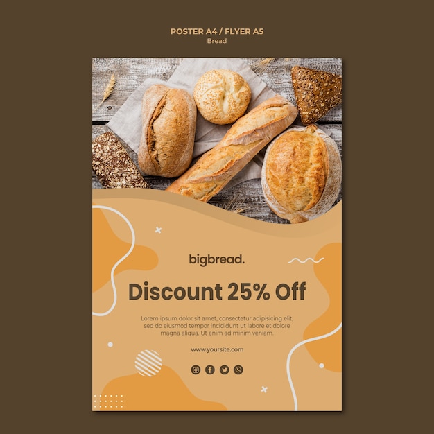 Modèle de Flyer de concept de pain