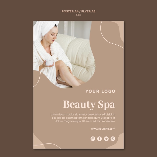 PSD gratuit modèle de flyer de concept de spa