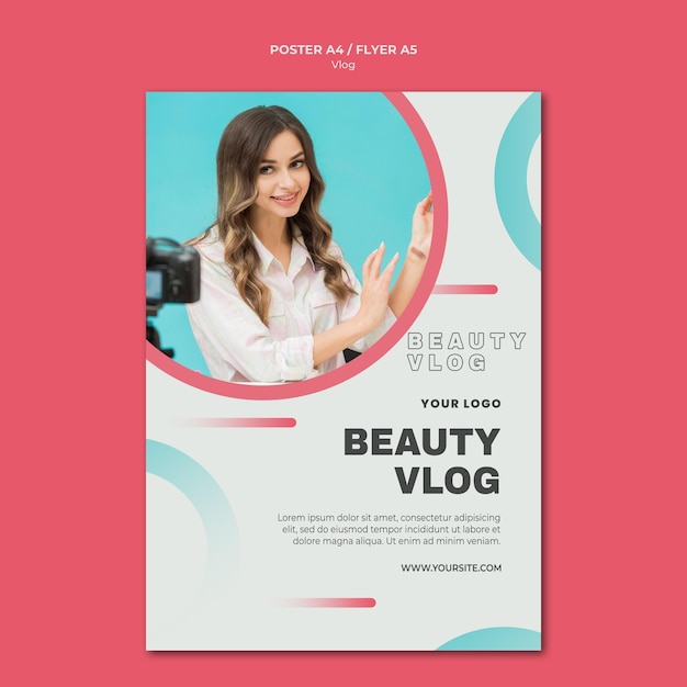 PSD gratuit modèle de flyer concept vlog