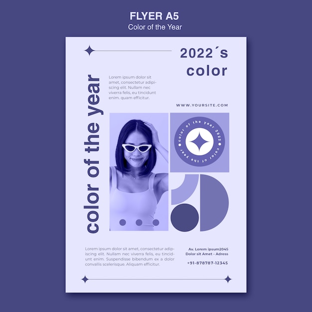 PSD gratuit modèle de flyer couleur de l'année 2022