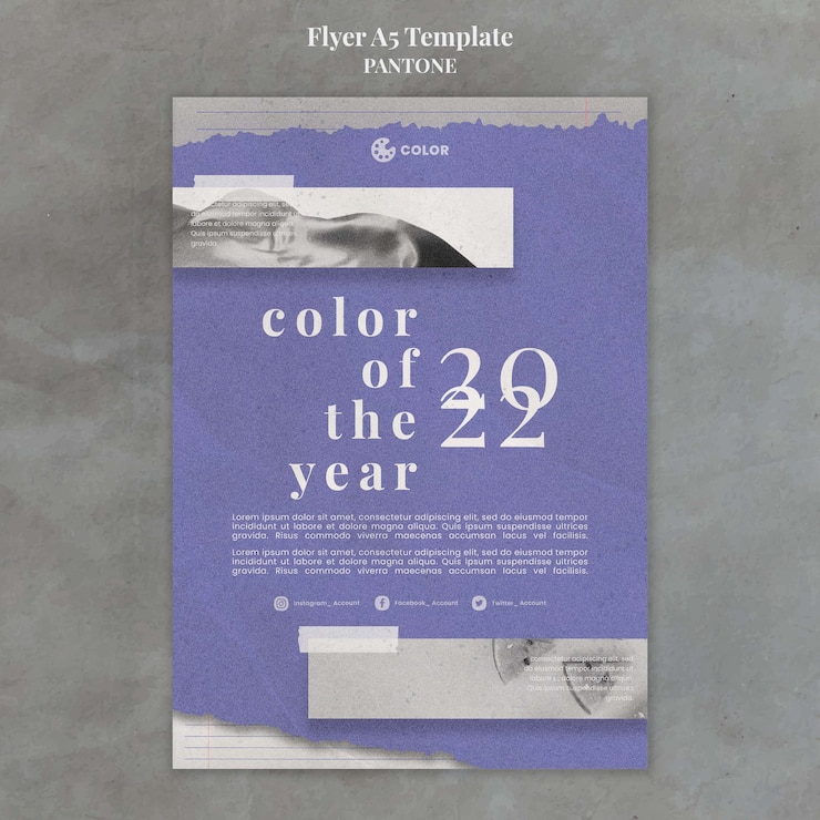 PSD gratuit modèle de flyer couleur de l'année 2022