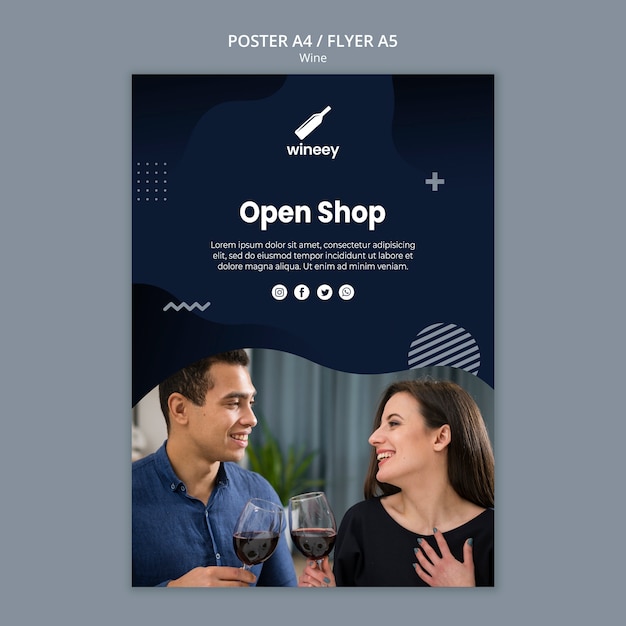 PSD gratuit modèle de flyer avec couple pour cave