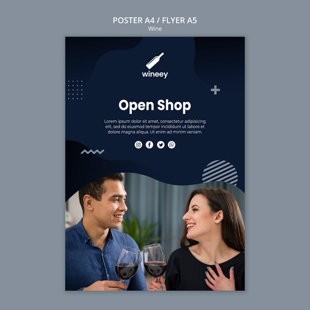 Modèle de Flyer avec couple pour cave