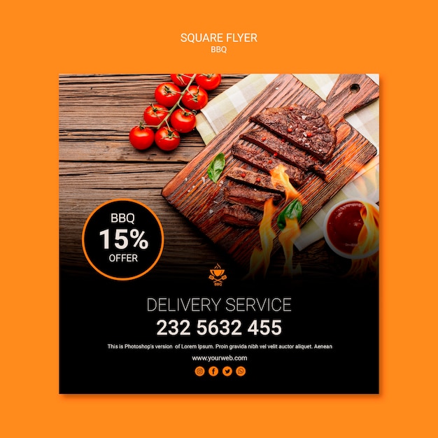 Modèle De Flyer Avec Design Barbecue