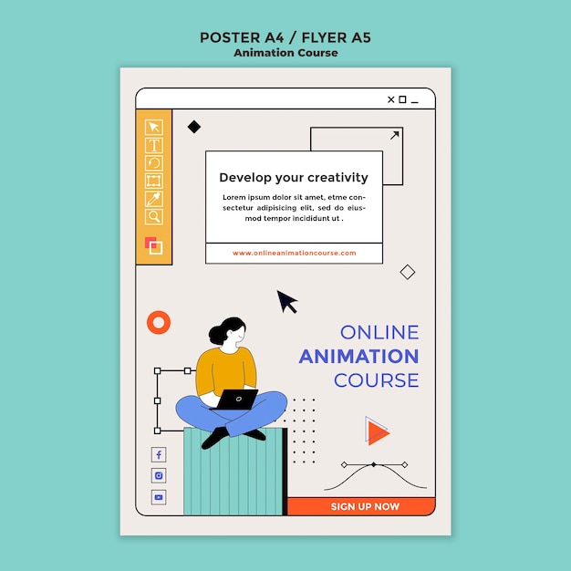 Modèle De Flyer De Développement D'animation