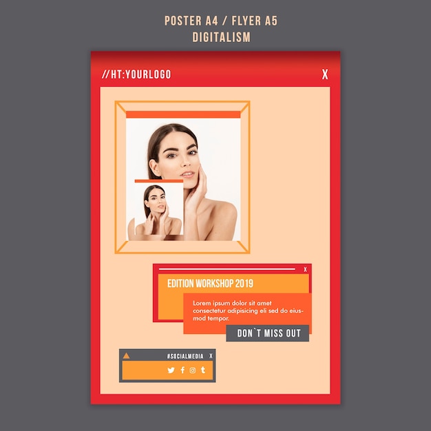 Modèle De Flyer De Digitalisme Avec Photo