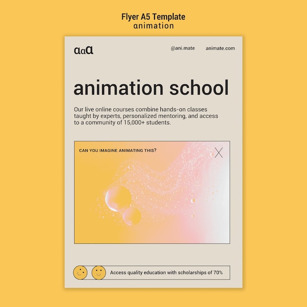 PSD gratuit modèle de flyer école d'animation