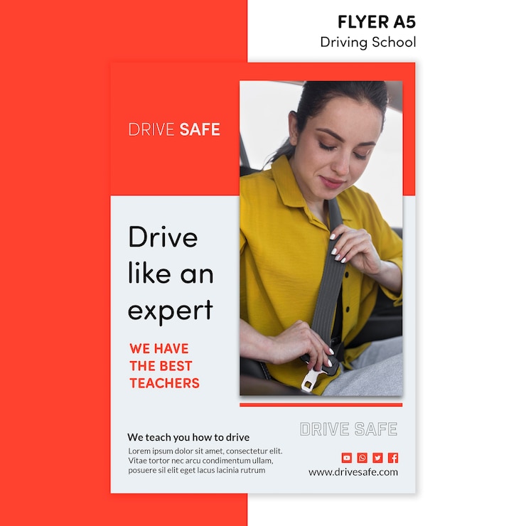 PSD gratuit modèle de flyer école de conduite