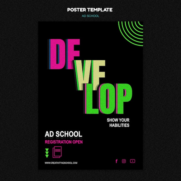 PSD gratuit modèle de flyer d'école publicitaire