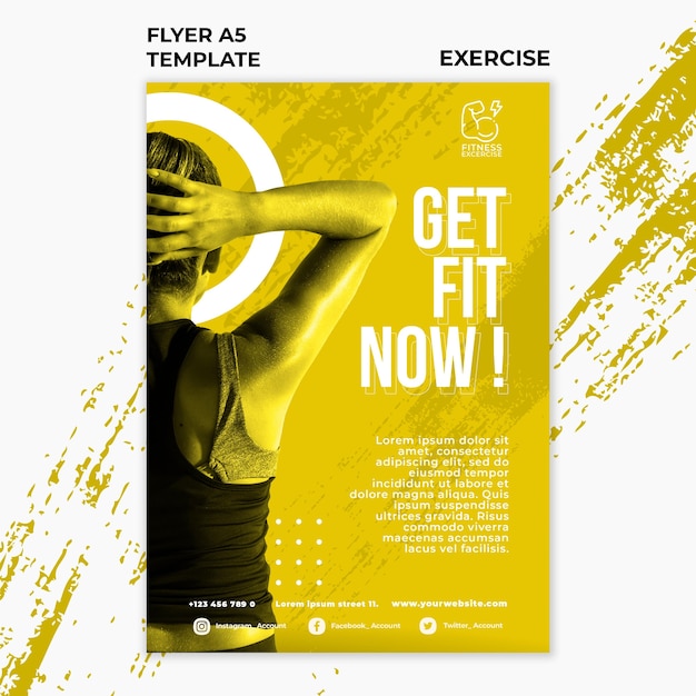 PSD gratuit modèle de flyer d'exercice de remise en forme