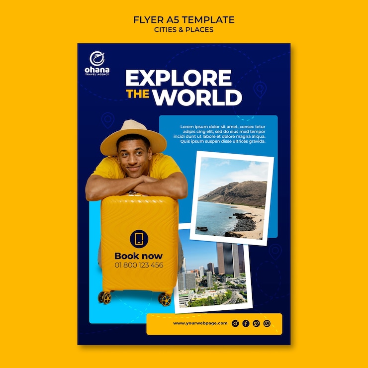 PSD gratuit modèle de flyer explorez le monde