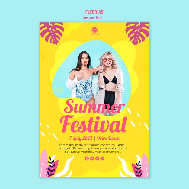 Modèle de flyer de festival d'été