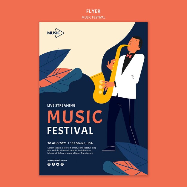 Modèle de flyer festival de musique