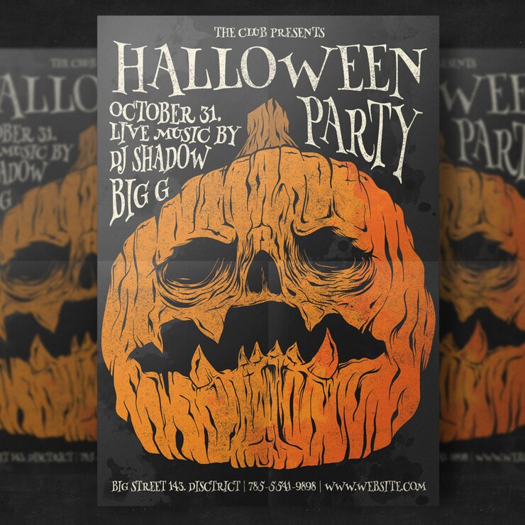 PSD gratuit modèle de flyer de fête de la citrouille