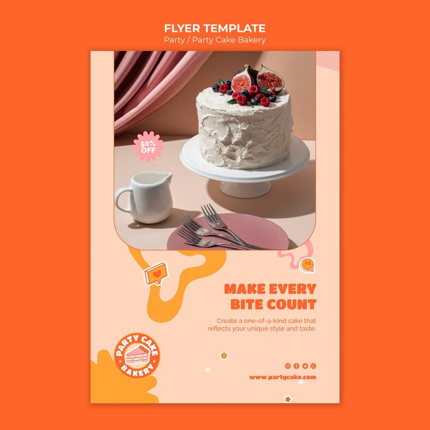 Modèle de flyer de fête design plat