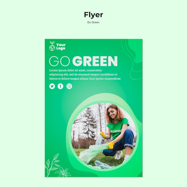 PSD gratuit modèle de flyer go green environment